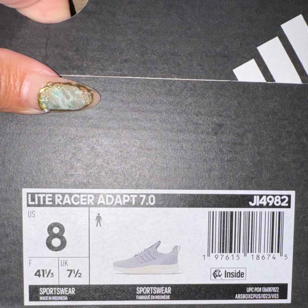 New adidas Lite racer Adapt 7.0 Mens‎ Gray Blue Sneakers JI4982 Slip On